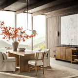 Faux Orange Oak Leaf Branch 66".