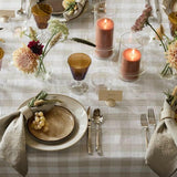 Marin Embroidered Dill Flower Warm Natural EUROPEAN FLAX ™-Certified Linen Dinner Napkin.