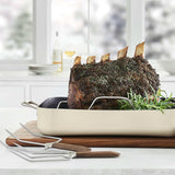 Crate & Barrel EvenCook Core ® Cream Ceramic Roasting Pan.