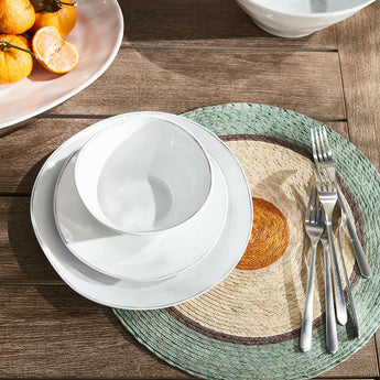 Marin White Outdoor Melamine Salad Plate.
