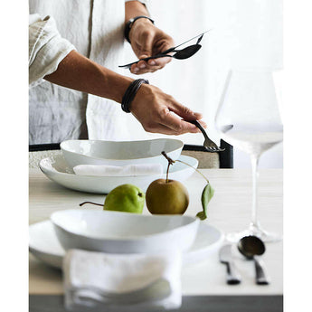 Mercer White Porcelain Coupe Dinner Plate.