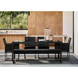 Dune Rectangular Black Outdoor Glass Dining Table.
