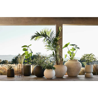 Junio Small Round Dark Grey Planter 13".