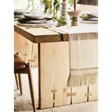 Fringe Trim 18" Natural Linen Table Runner by Laura Kim.
