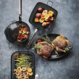 Crate & Barrel Outdoor Double Non-Stick Chicken Roaster Pan.