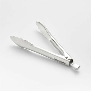 Crate & Barrel 9" Stainless Steel Tongs.