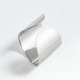 Caesna Mirror Stainless Steel Metal Napkin Rings, Set of 2.