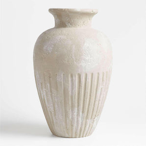 Brooklyn Cannelée Grey Floor Vase 20" by Athena Calderone.