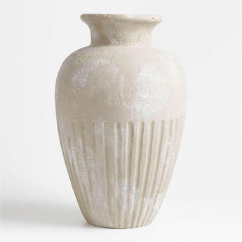 Brooklyn Cannelée Grey Floor Vase 20" by Athena Calderone.