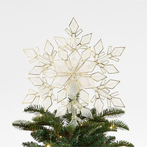 Capiz Shell Snowflake Christmas Tree Topper