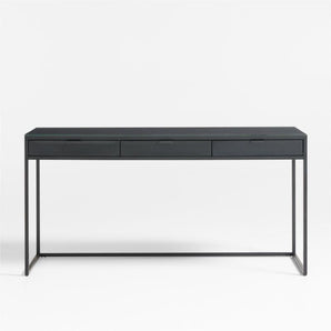Casement Metal Desk with Glass Top