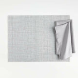 Chilewich ® Rectangular Crepe Silver Easy-Clean Vinyl Placemat.
