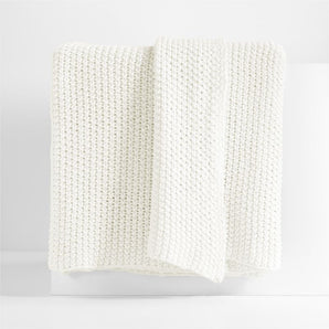 Organic Cotton Chunky Hand-Knit Bed Throw Blanket