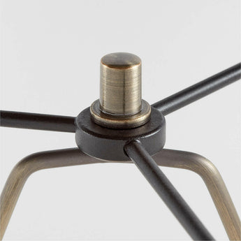 Corfu Tall Black Earthenware Table Lamp with Tapered Shade.