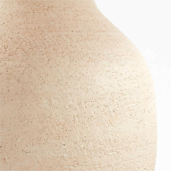 Corfu Tall Cream White Earthenware Table Lamp with Tapered Shade.