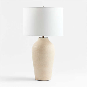 Corfu Earthenware Table Lamp with Drum Shade