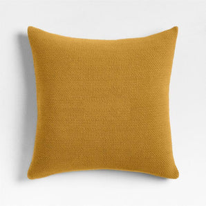 Organic Cotton Basketweave Moroccan Ocher Throw Pillow