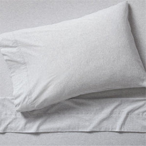 Cozysoft Organic Jersey Light Grey Twin/Twin XL Bed Sheet Set.