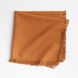 Craft Almond Brown Cotton Fringe Napkin.