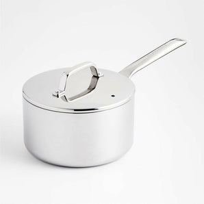 Crate & Barrel EvenCook Core ® 3.5 Qt. Stainless Steel Saucepan with Lid.