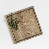 Crate & Barrel Grey Wash Face-Grain Cutting Board.