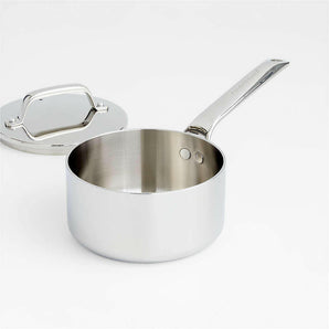 Crate & Barrel EvenCook Core ® 1.6 Qt. Stainless Steel Saucepan.