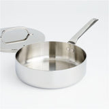High-quality stainless steel sauté pan ideal for even heat distribution and professional cooking