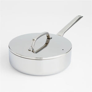 High-quality stainless steel sauté pan ideal for even heat distribution and professional cooking