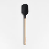 Crate & Barrel Wood and Black Silicone Spoonula.