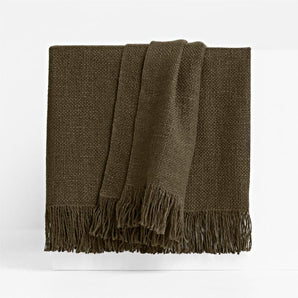 Casual Textured Burnt Green Thro.