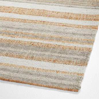 Daglari Handwoven Jute Stripe Area Rug 6'x9'.