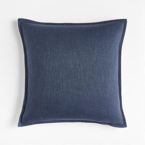 Indigo Laundered Linen Throw Pillow