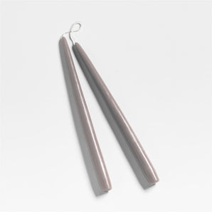 Velas cónicas de gamuza sumergida en color topo, 30 cm, juego de 2