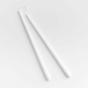 18" White Dipped Taper Candles, Set of 2.