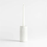 Dover White Ceramic Taper Candle Holder 7".