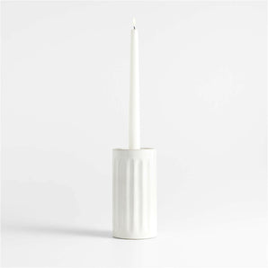 Dover White Ceramic Taper Candle Holder 7".