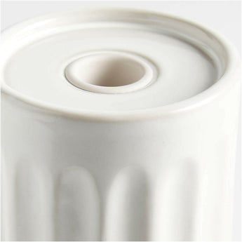 Dover White Ceramic Taper Candle Holder 7".
