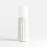 Dover White Ceramic Taper Candle Holder 7".