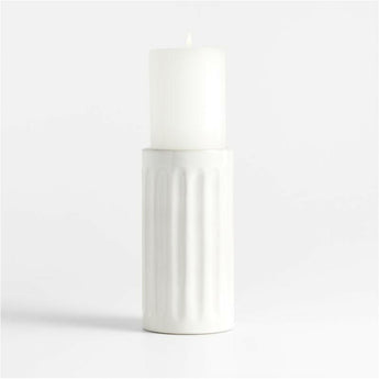 Dover White Ceramic Taper Candle Holder 7".