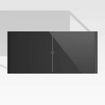 Dune Rectangular Black Outdoor Glass Dining Table.