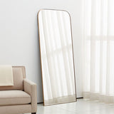 Edge Brass Arch Rectangle Floor Mirror 32"x76".