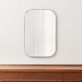 Edge Medium Silver Rounded Rectangle Wall Mirror 36"x24".