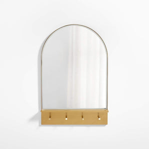 Edge Brass Arch Entryway Wall Mirror 24"x36".
