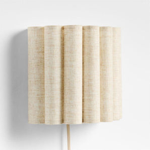 Kids Emme Pleated Linen Plug-In Wall Sconce