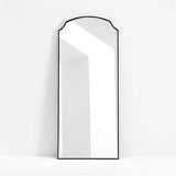 Emmy Narrow Black Arch Floor Mirror.