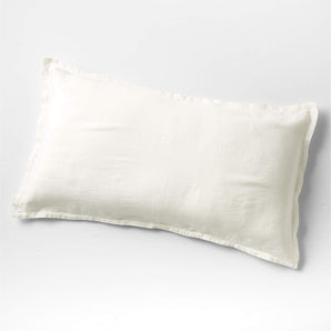 New Natural EUROPEAN FLAX ™-Certified Linen Warm White King Bed Pillow Sham.