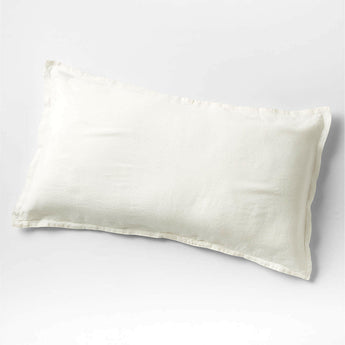 New Natural EUROPEAN FLAX ™-Certified Linen Warm White King Bed Pillow Sham.