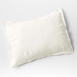 New Natural EUROPEAN FLAX ™-Certified Linen Warm White Standard Bed Pillow Sham.