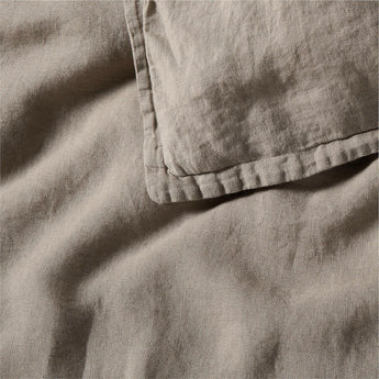 Natural European Flax ™-Certified Linen Clay Taupe King Bed Pillow Sham.