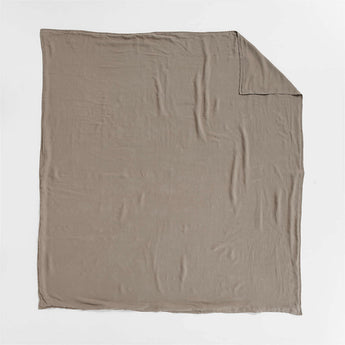 Natural European Flax ™-Certified Linen Clay Taupe King Duvet Cover.